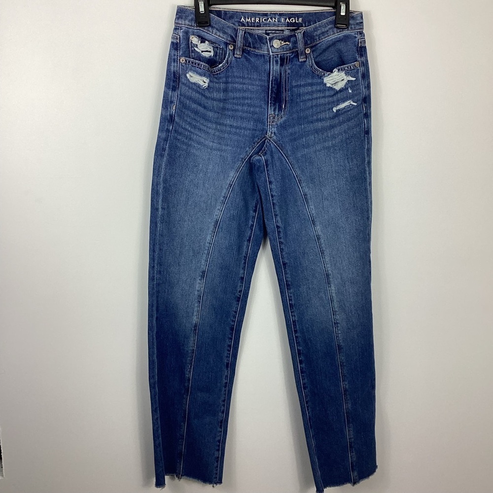 American Eagle Low Rise Baggy Straight Jeans Size 0 Regular